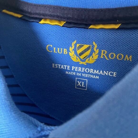 Club Room Estate Performance Polo Shirt Blue & Black Striped Short Sleeve Men XL - Picture 2 of 9